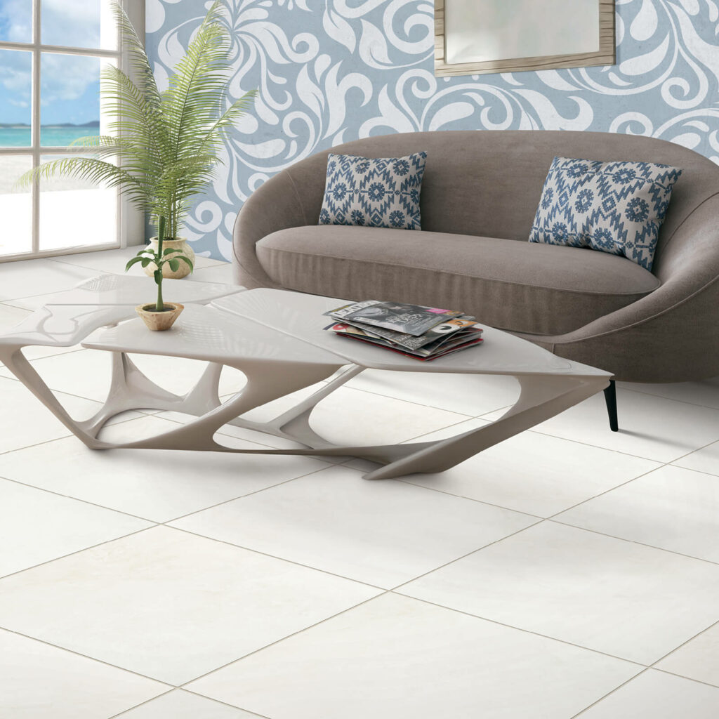 Living room tile flooring | Chesapeake Family Flooring